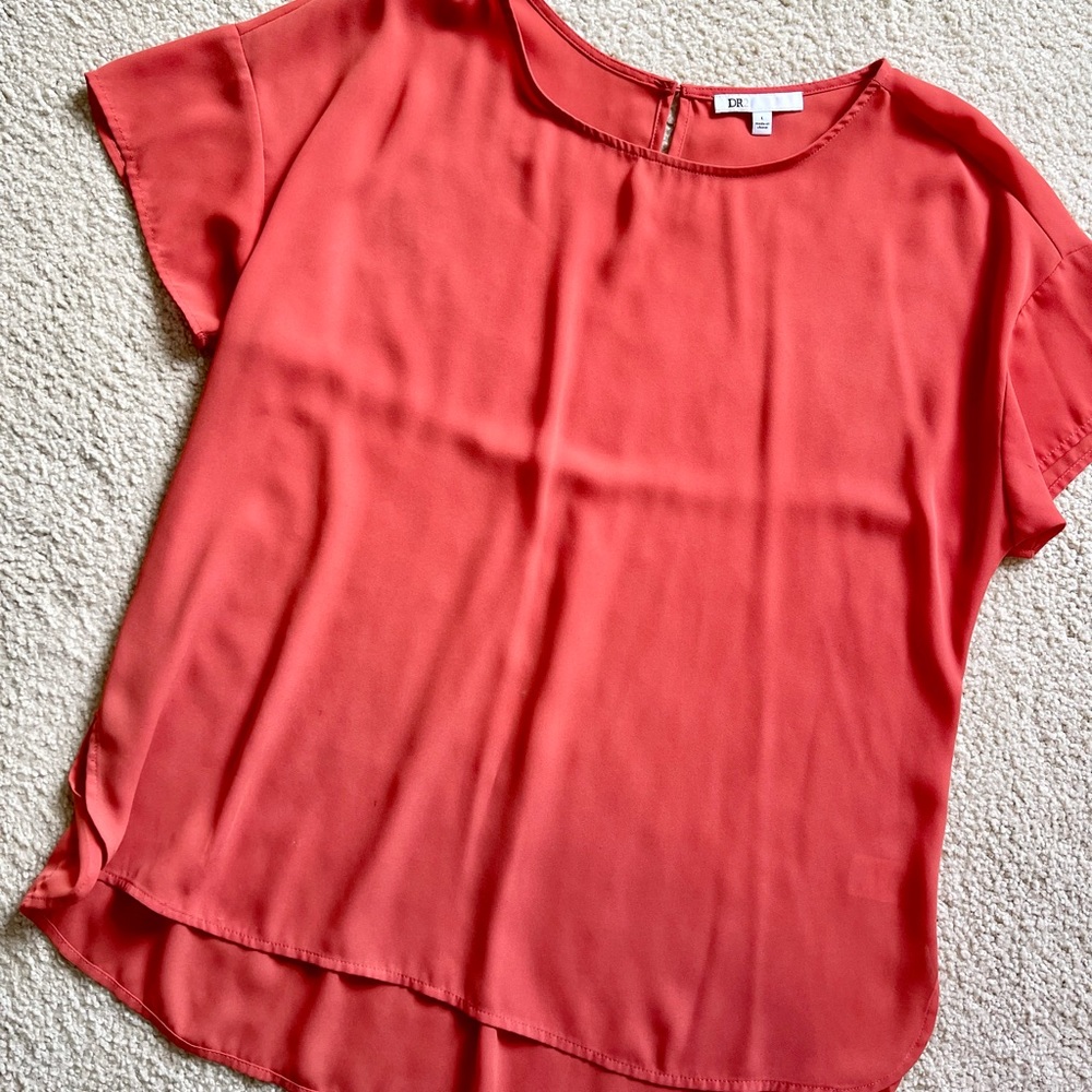 DR2 by Daniel Rainn Short Sleeve Blouse Coral